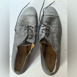 Michael Kors, ladies silver gun medal dress shoes super cute